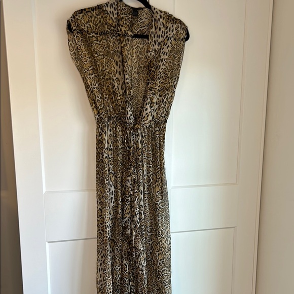 Victoria Secret Silk Cheetah Print Sheer Maxi Dress/Coverup/Robe | One Size - Picture 2 of 8